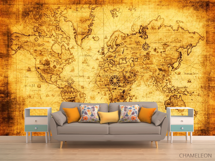 Фотообои Материки на карте - 1