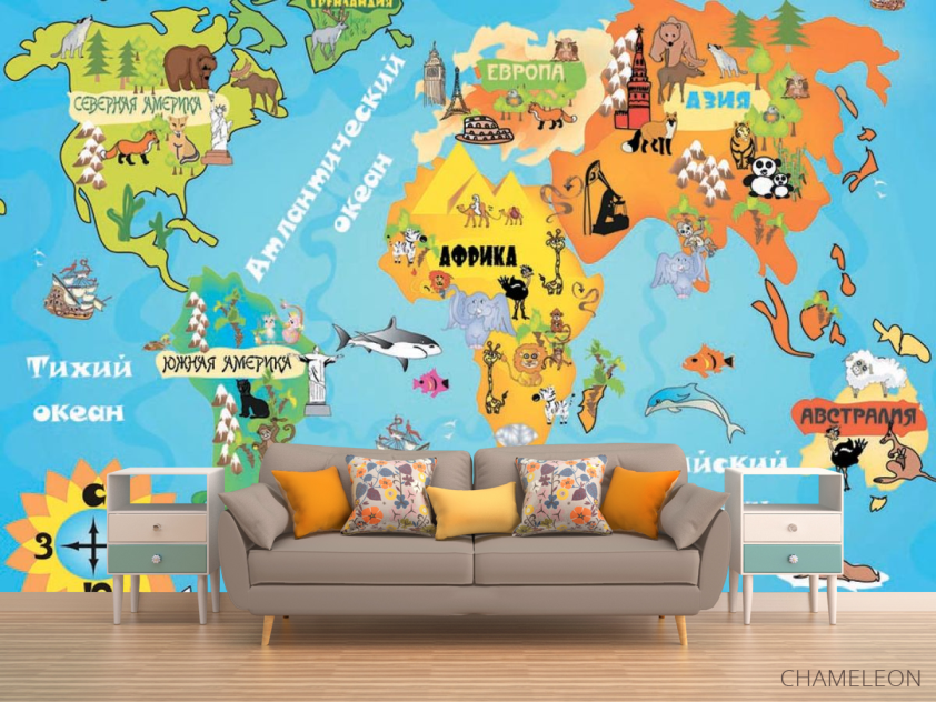 Фотообои Детская карта - 1