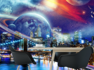 Фотошпалери місто і космос - 1