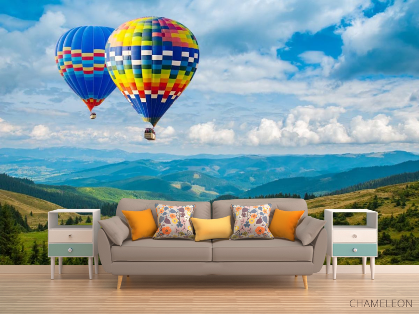 Фотообои воздушные шары в горах - 1