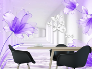 Фотошпалери квіти на тлі тунелю - 1