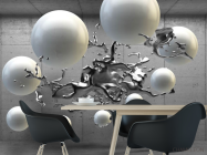 Фотошпалери 3д кулі сірі - 1