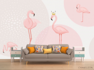 Фотообои Розовые фламинго - 1