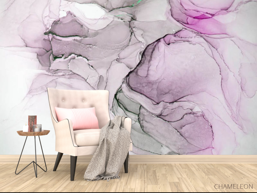 Фотообои Разводы fluid art розовые - 4