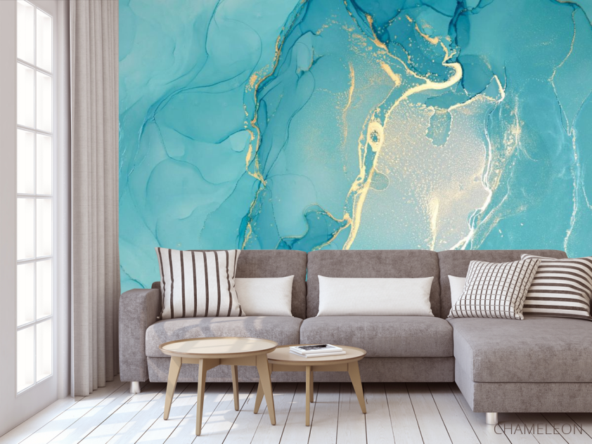 Фотообои Fluid art бирюзовый - 3