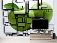 Фотообои яблоко на кубах 3Д - 2