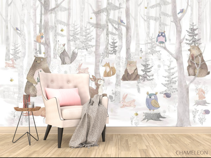 Фотообои Животные в лесу минималистичные - 4