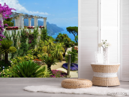 Фотошпалери вид на море з квіткового саду - 2