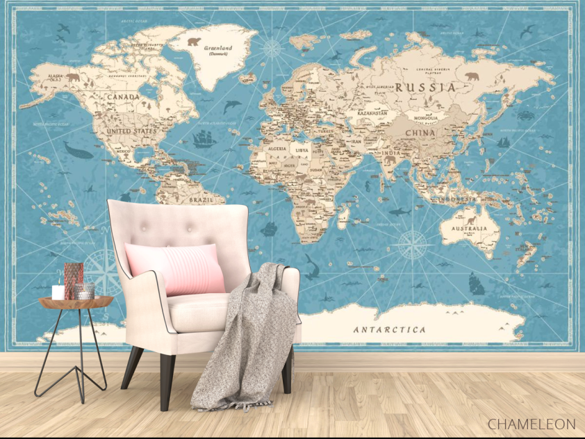 Фотообои Бирюзовая карта - 4