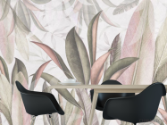 Фотошпалери Тропічні листя в рожевому відтінку - 1