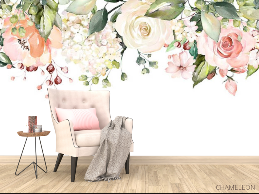 Фотообои Акварельные цветы с потолка - 4