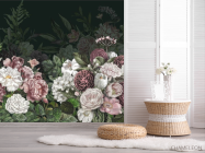 Фотошпалери темні вінтажні квіти - 2