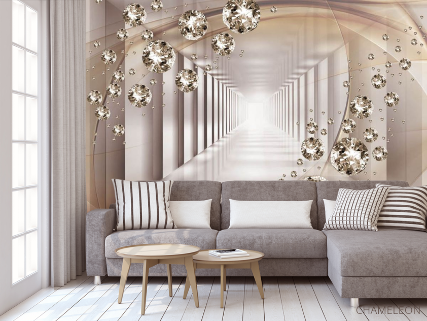 Фотообои 3д тонель с камнями - 3