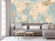 Фотообои Бирюзовая карта для мальчика - 3