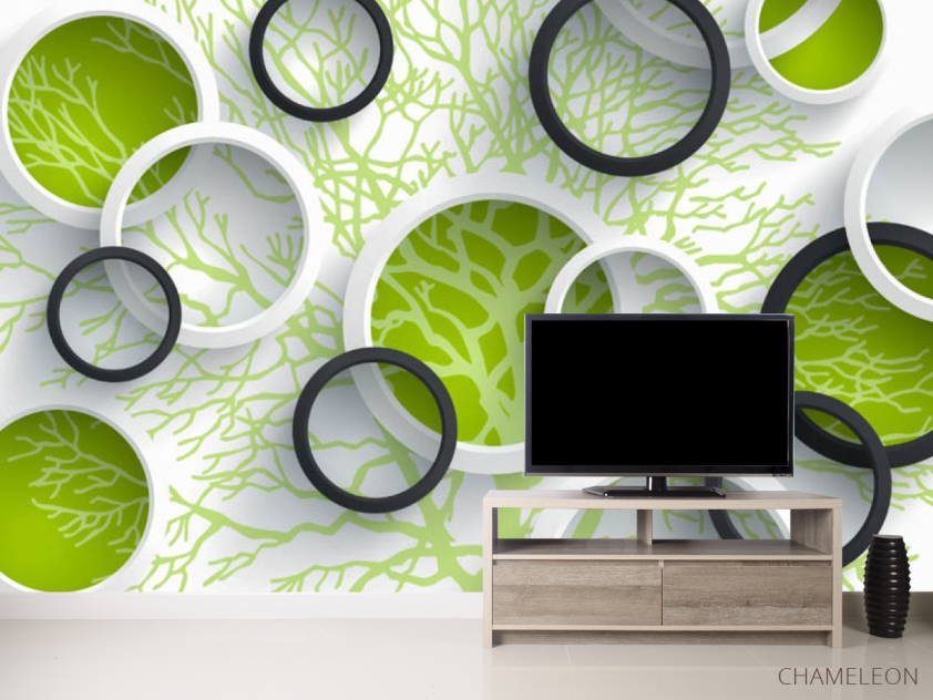 Фотообои Круги зелёные 3д - 2