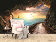 Фотообои Вид из пещеры на море - 4