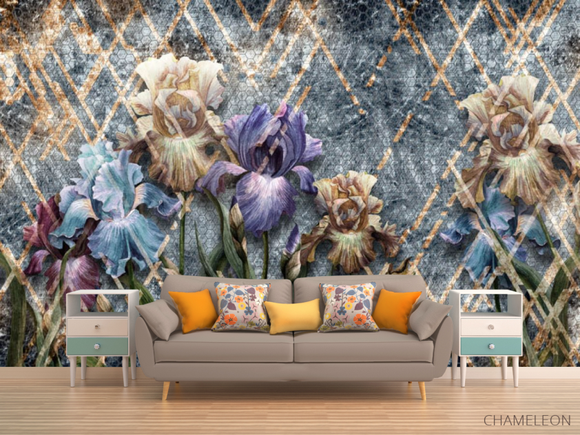 Фотообои Дизайнерские ирисы - 1