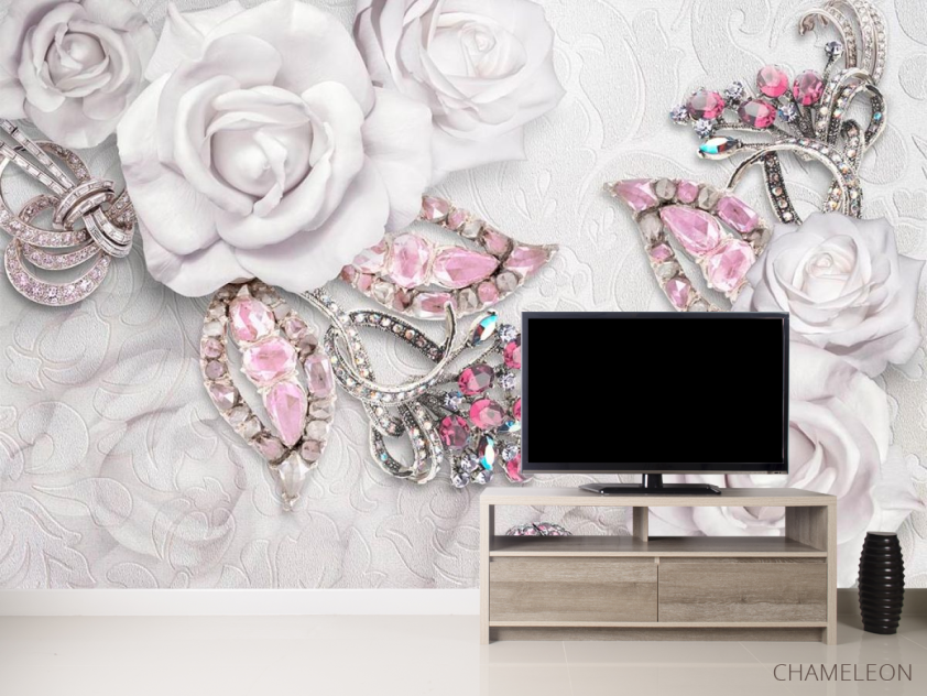 Фотообои Розы и брошки 3d - 2