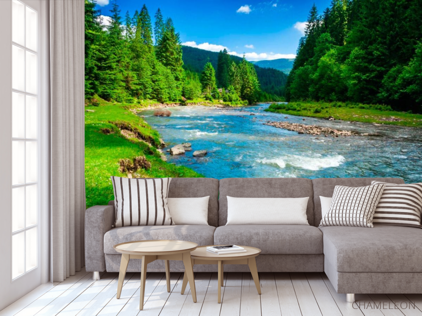 Фотообои Течение, зелень - 3