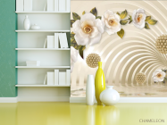 Фотошпалери 3Д тунель з квітами - 3