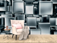 3д фотообои Серые кубы - 4