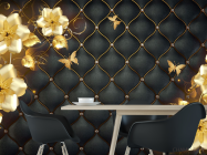 Фотошпалери 3д золоті квіти топлер - 1