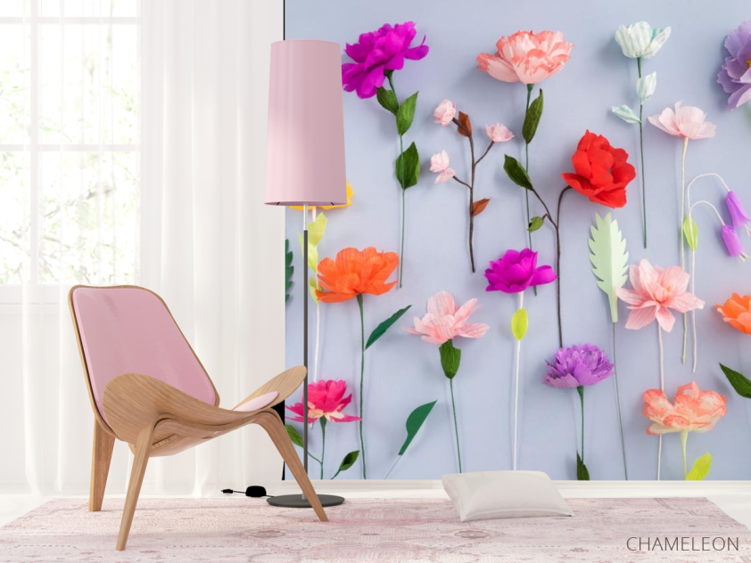 Фотошпалери об'ємні штучні квіти - 4