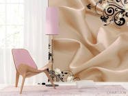 Фотошпалери Атласна тканина і 3d троянди - 4