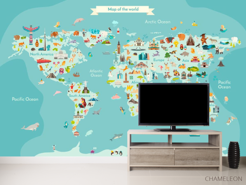 Фотообои Бирюзовая карта детская - 2
