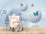 Фотообои Сферы с бабочками - 4