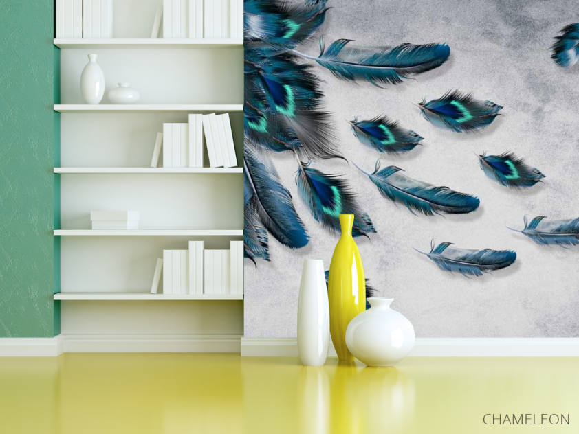 Фотошпалери Бірюзові пір'я - 3