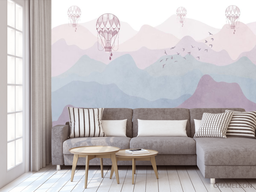 Фотообои Горы розовые в скандинавском стиле - 3