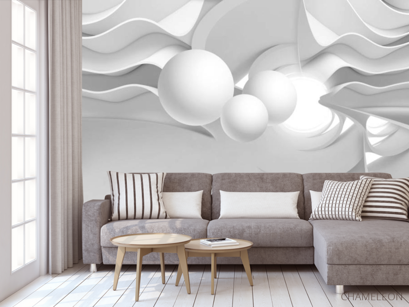 Фотообои 3д серые шары - 3