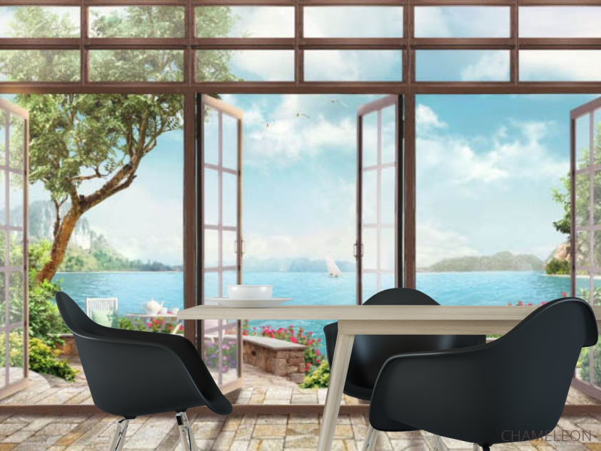 Фотошпалери Вид з вікна на море - 1