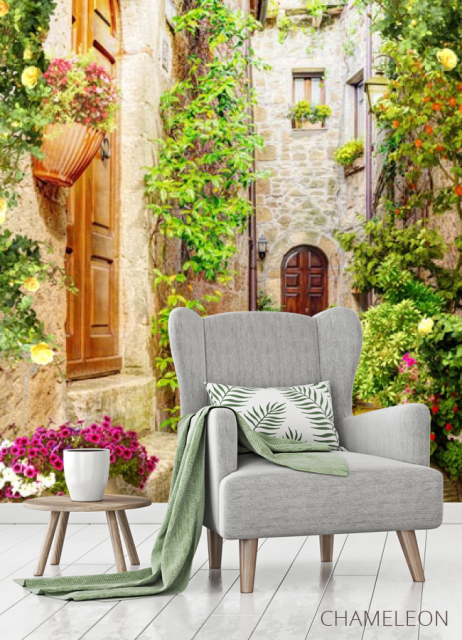 Фотообои Старинная улочка с вазонами - 3