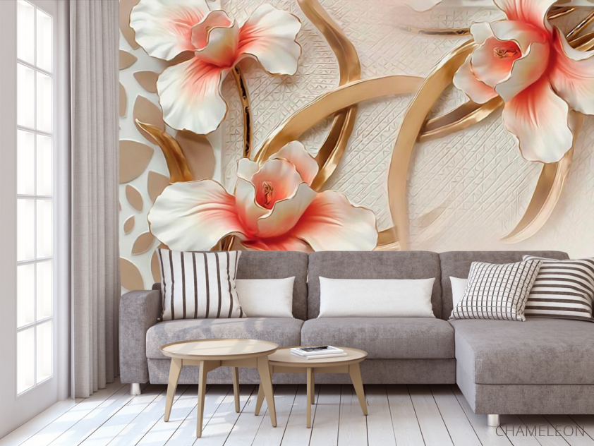 Фотообои в кухню Керамические цветы - 3