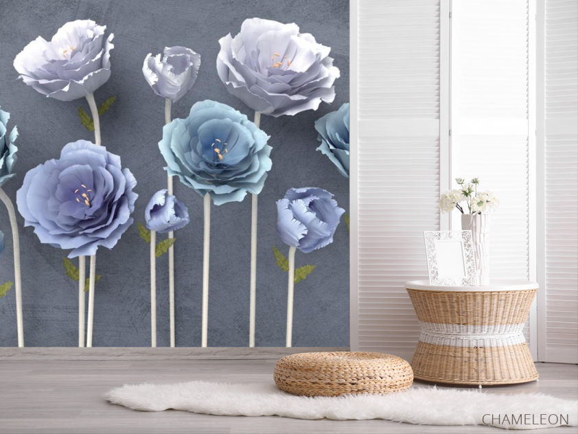 Фотошпалери красиві Сині квіти - 2