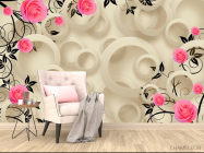 Фотообои Розы и круги 3d - 4