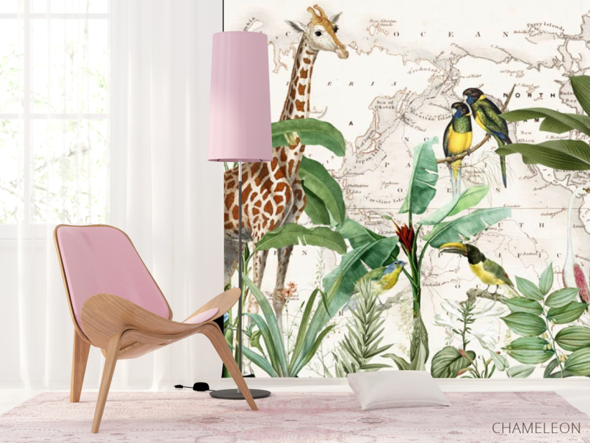 Фотошпалери Карта з жирафом - 4