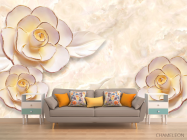 Фотообои Керамические 3d цветы - 1