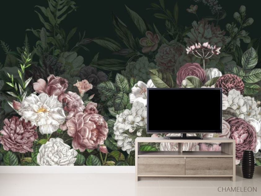 Фотообои Тёмные винтажные цветы - 2