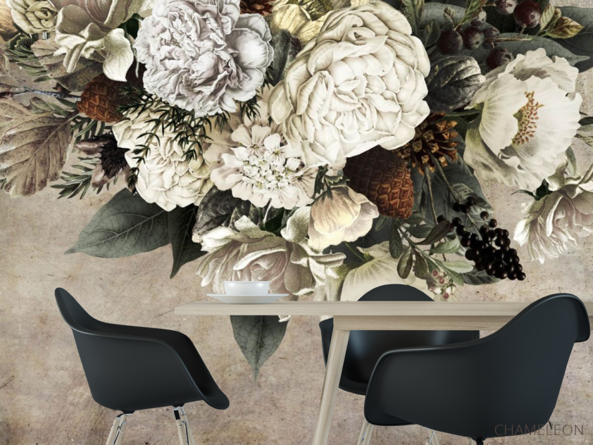 Фотошпалери квіти зі стелі - 1