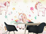 Фотошпалери рожеві єдиноріжки - 1