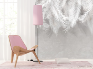 Фотошпалери сірі листя на стіну - 4