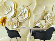 Фотошпалери Керамічні квіти кольору слонової кістки - 1
