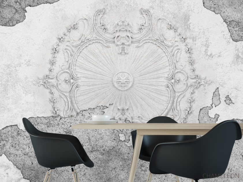 Фотошпалери потріскалися стіни з ліпленням - 1