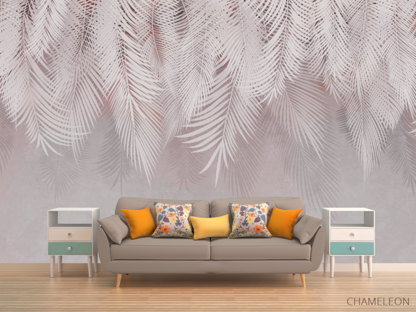 Фотообои розовые листья пальмы - 1