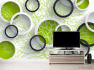 Фотообои Круги зелёные 3д - 2