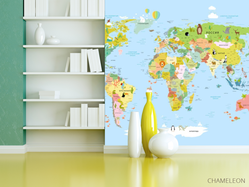 Шпалери в дитячу Карта - 3