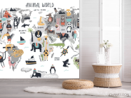 Фотошпалери Карта світу з тваринами - 2